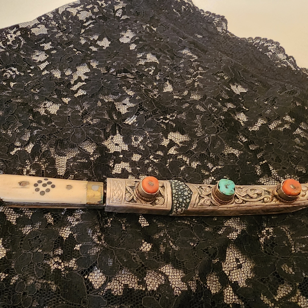 19th Century Tibetan Phurba With Turqouise And Coral Accents